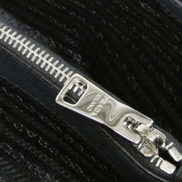 Prada Saffiano Lux 2 Way Handbag Shoulderbag Silver Hardware Navy - Picture 10 of 10